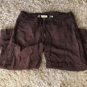 Talbots Brown Linen Capris